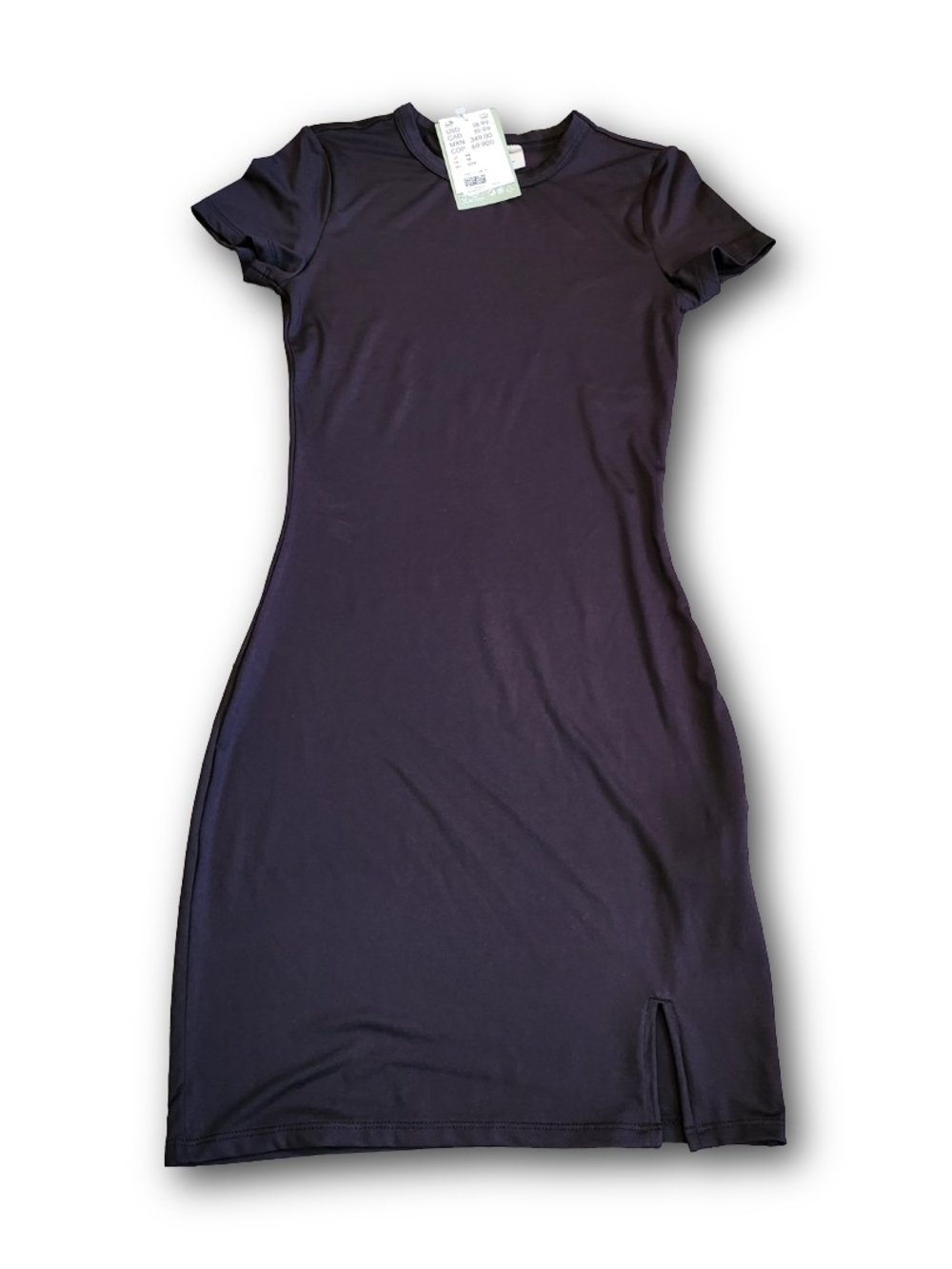 H&M Divided Black Bodycon Mini Dress with Side Slit - Size XS